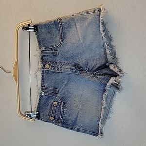 Vintage DENIM REPUBLIC Y2K Cut Off Frayed Shorts 3/4 100% Cotton